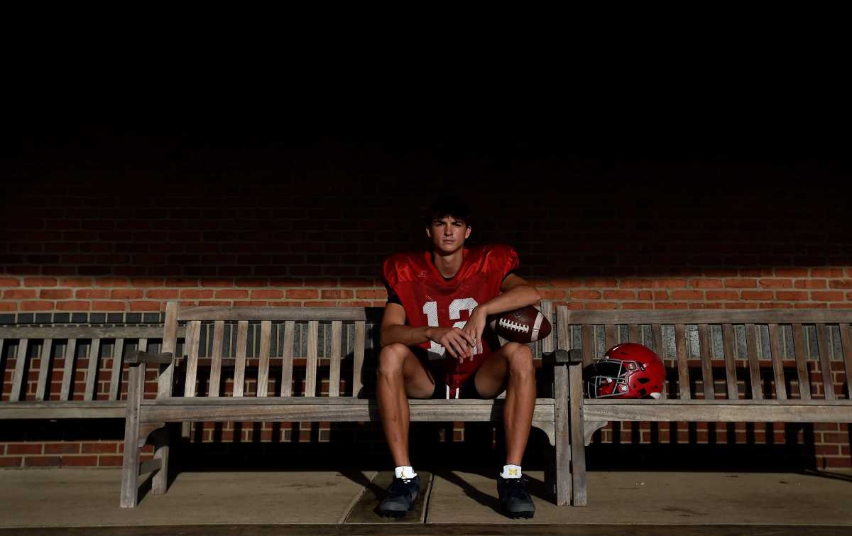 2025 5-star QB George MacIntyre before his junior season. (Photo by Mark Zaleski of The Tennessean)